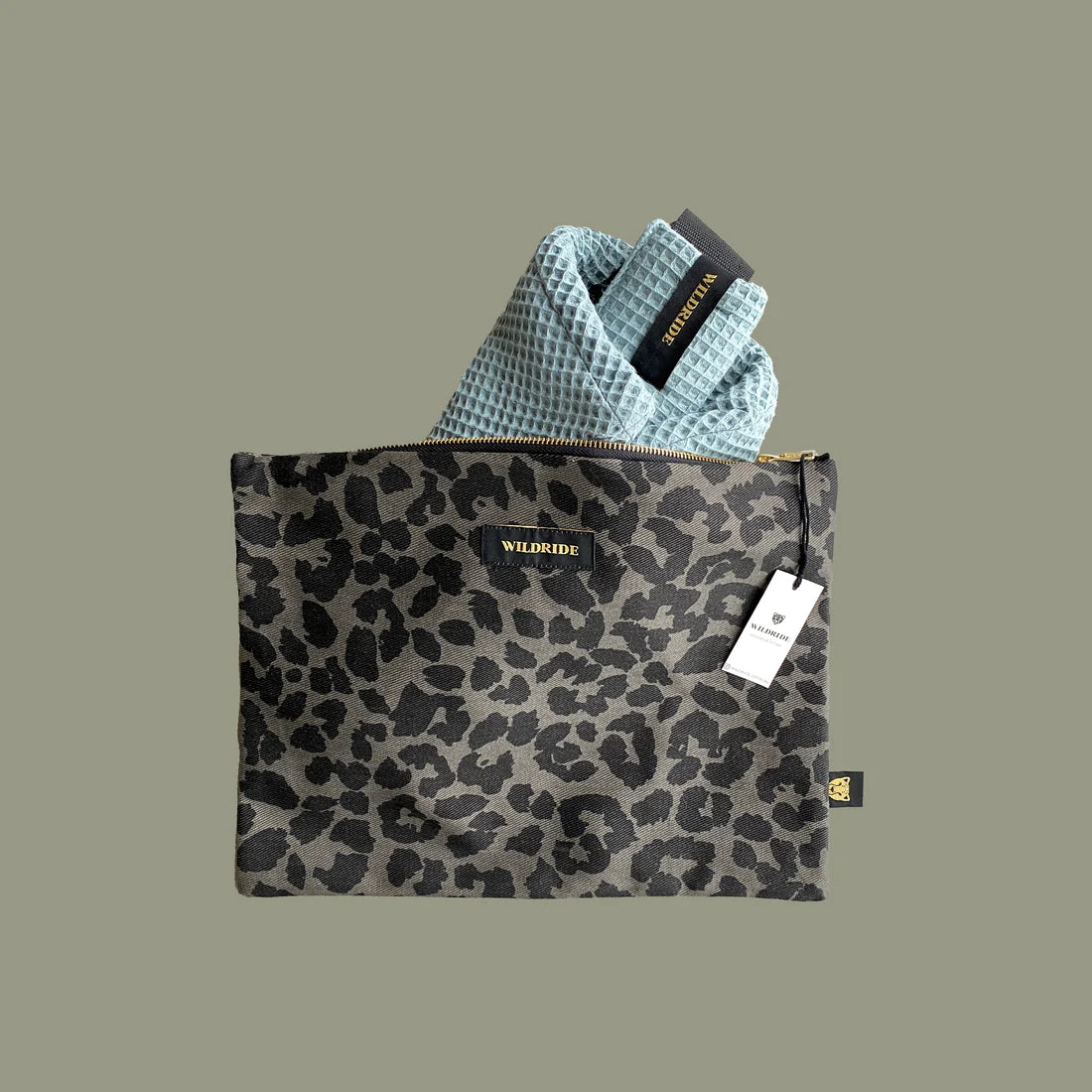 Grey Leopard Pouch