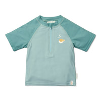 Rash Guard Short Sleeves - Seashells Surf Blue