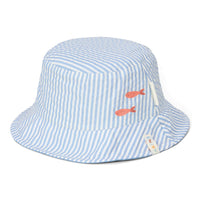 Reversible Bucket Hat - Stripes Ocean Blue