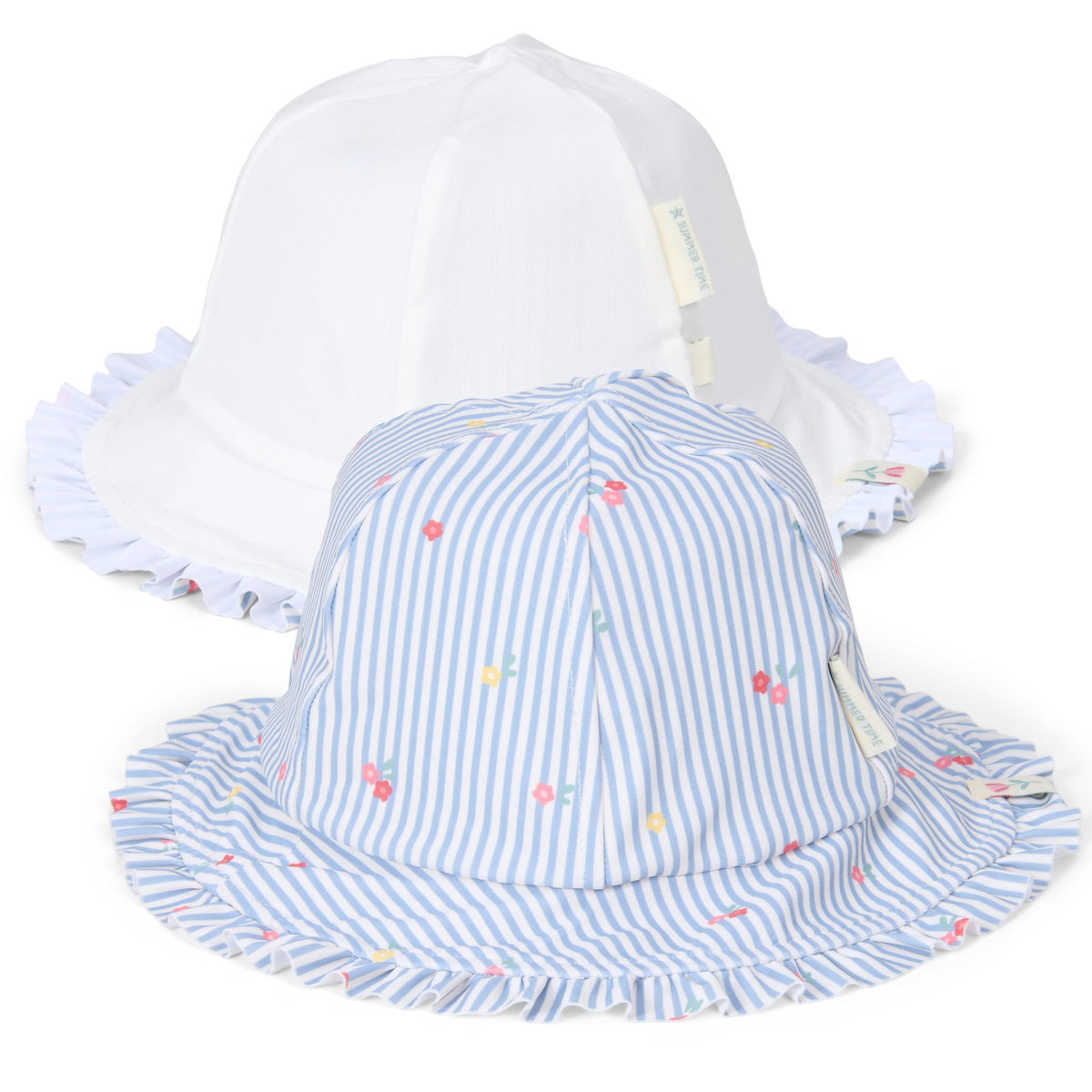 Reversible Sun Hat - Sunny Flowers Blue