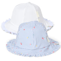 Reversible Sun Hat - Sunny Flowers Blue
