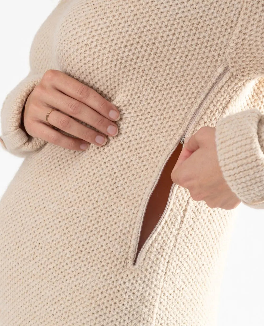 Maternity sweater dress honey beige