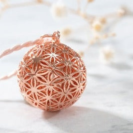 Necklace - Flower of life pregnancy ball Pink Gold
