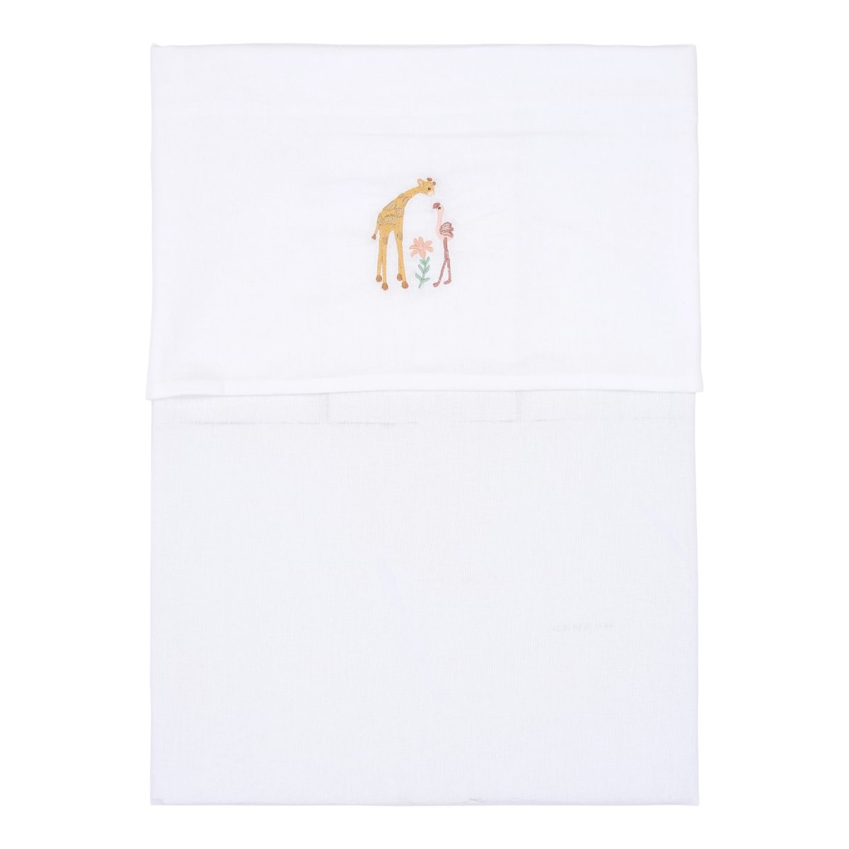 Bassinet Sheet Embroidered | Flamingo White
