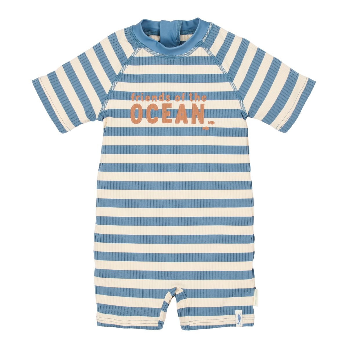 Short Sleeve Swimsuit | Ocean Blue Stripes