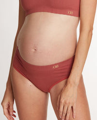Zoe maternity low-rise briefs terracotta