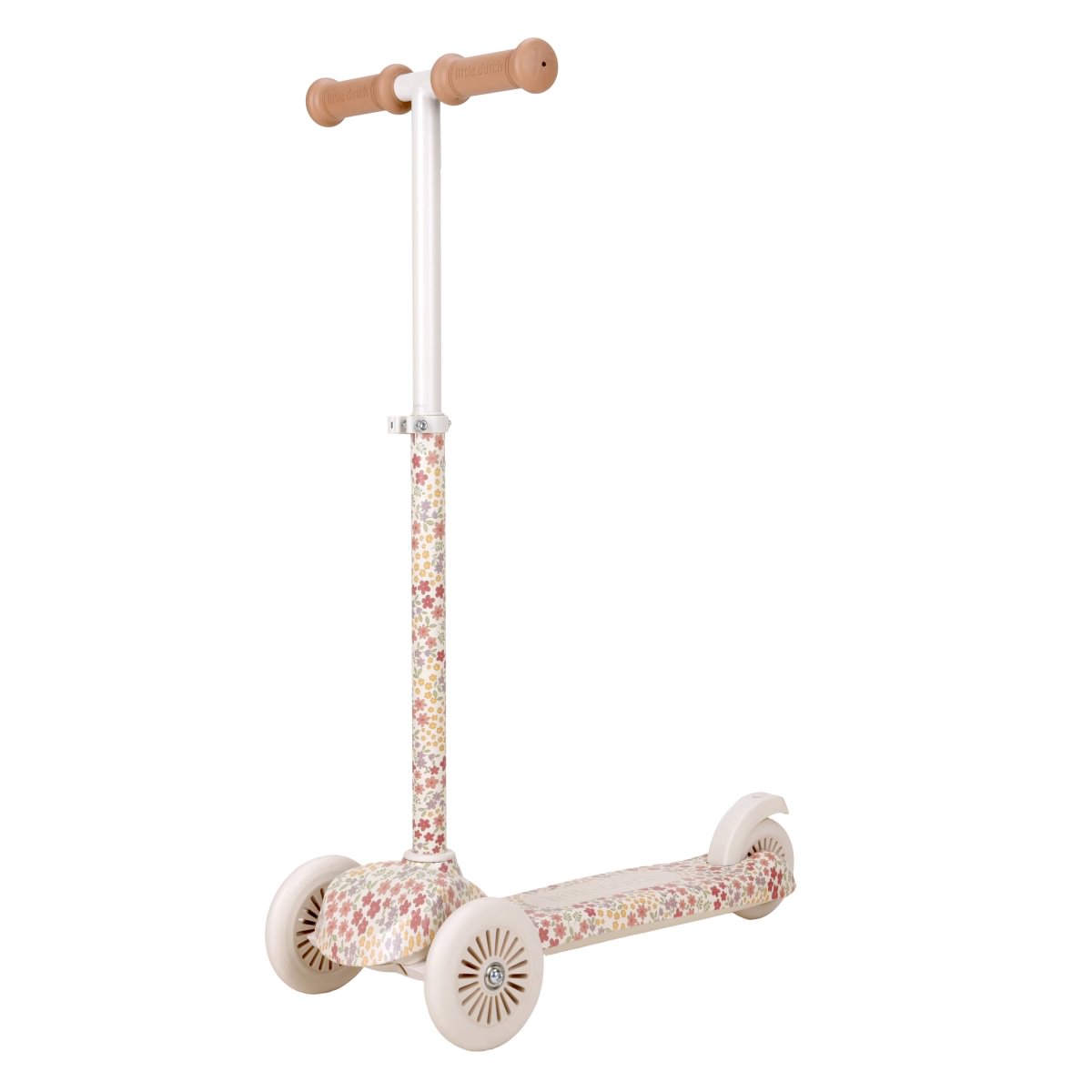 Children's scooter with floral pattern on a white background