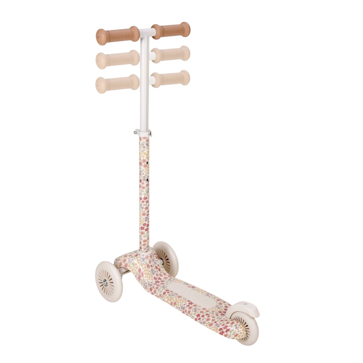 Children's scooter with floral design on a white background