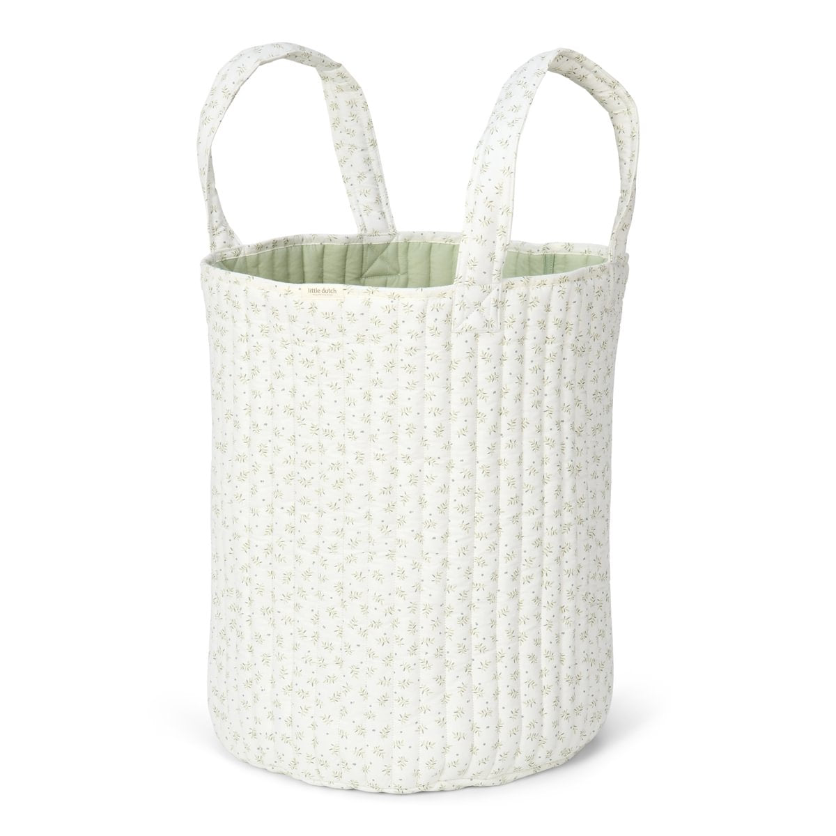 Large Quilted Storage Basket | Blueberry Leaves