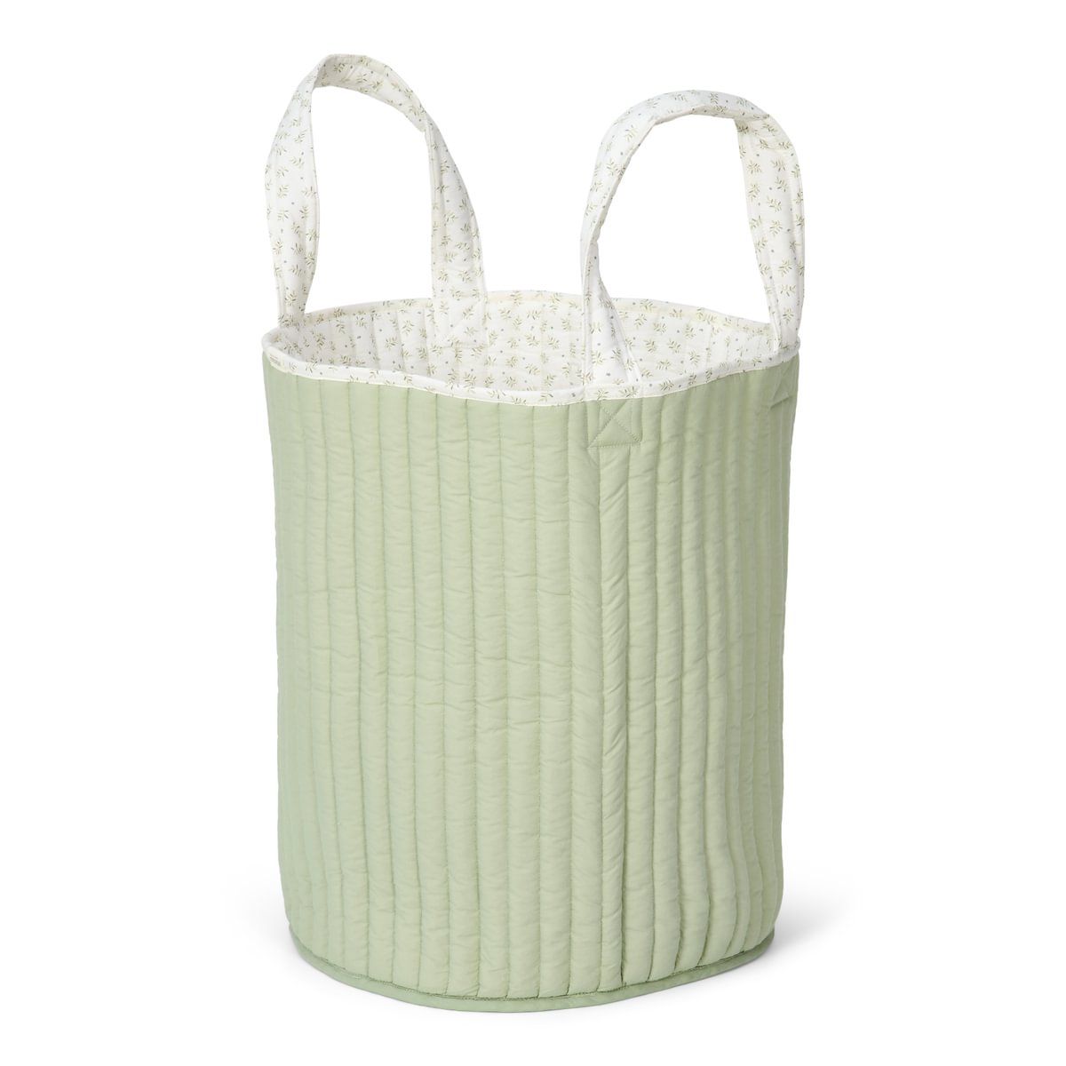 Large Quilted Storage Basket | Blueberry Leaves