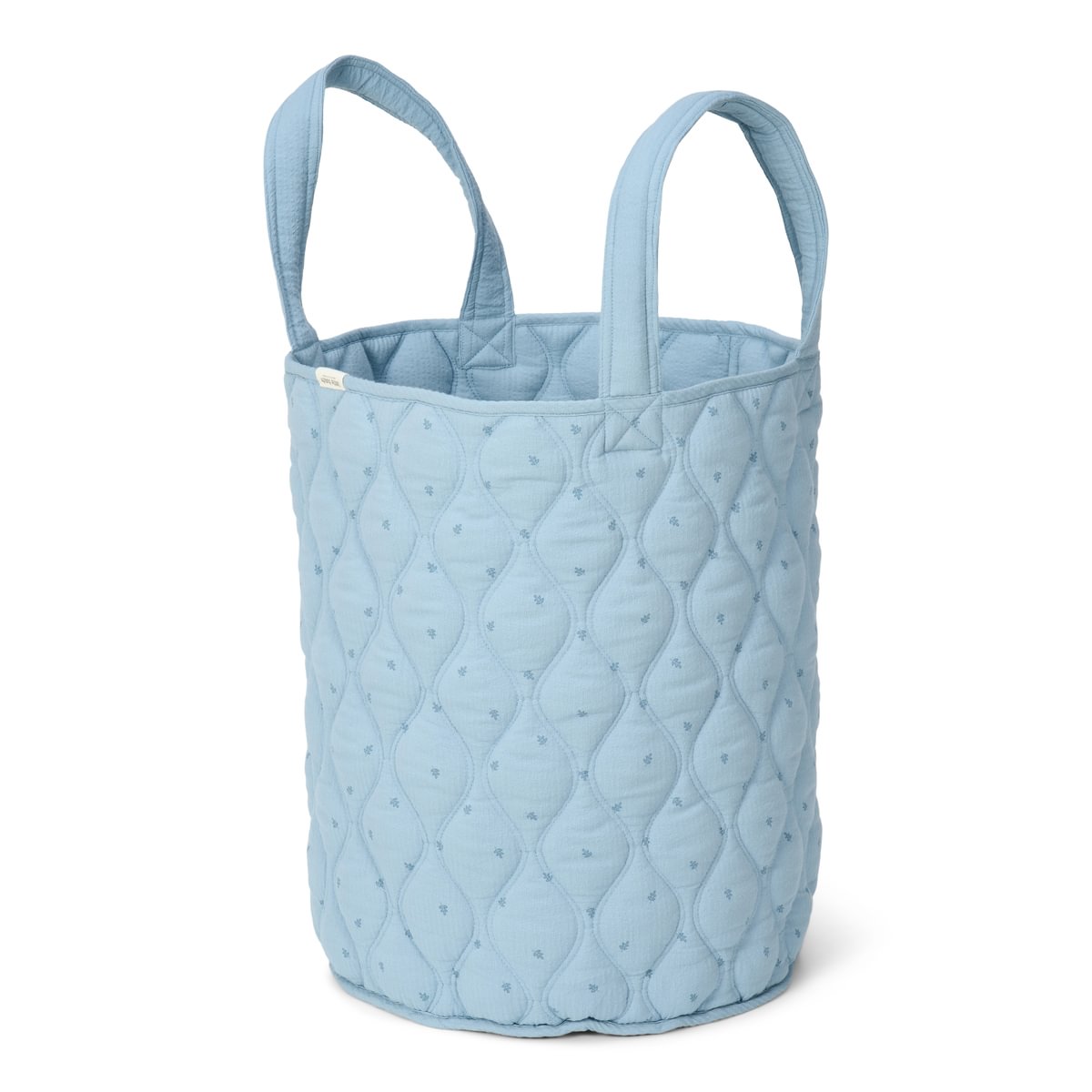 Large Quilted Storage Basket | Pure Denim Blue