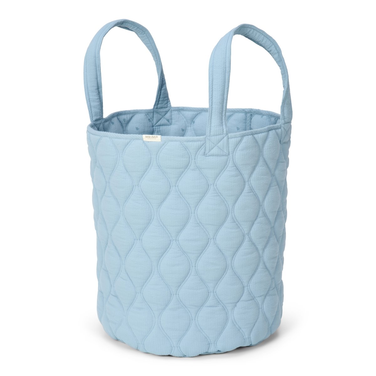 Large Quilted Storage Basket | Pure Denim Blue