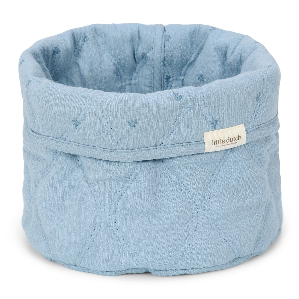 Quilted Storage Basket Small | Pure Denim Blue