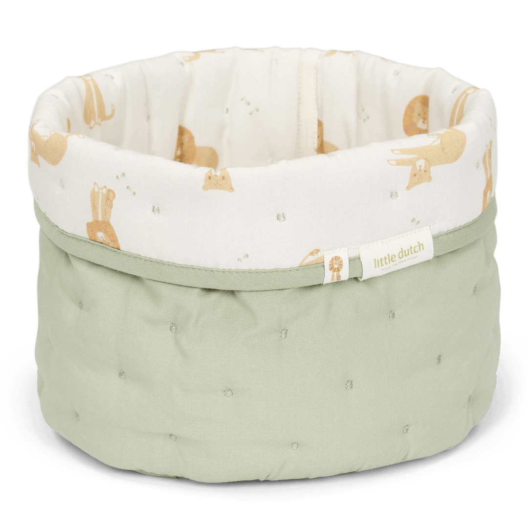Storage Basket Small Reversible | Green Safari Leo