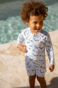 Swimsuit Long Sleeves - Ocean Sea Life Multicolour