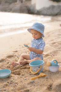 Swimsuit Short Sleeves - Sea Life Ocean Blue