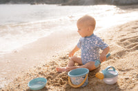 Swimsuit Short Sleeves - Sea Life Ocean Blue