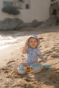 Swimsuit Short Sleeves - Sea Life Ocean Blue