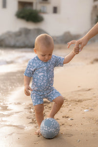 Swimsuit Short Sleeves - Sea Life Ocean Blue