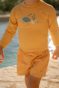 Rash Guard Long Sleeves - Seashells Sunny Yellow