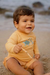 Rash Guard Long Sleeves - Seashells Sunny Yellow