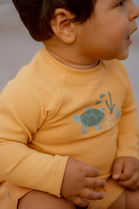 Rash Guard Long Sleeves - Seashells Sunny Yellow