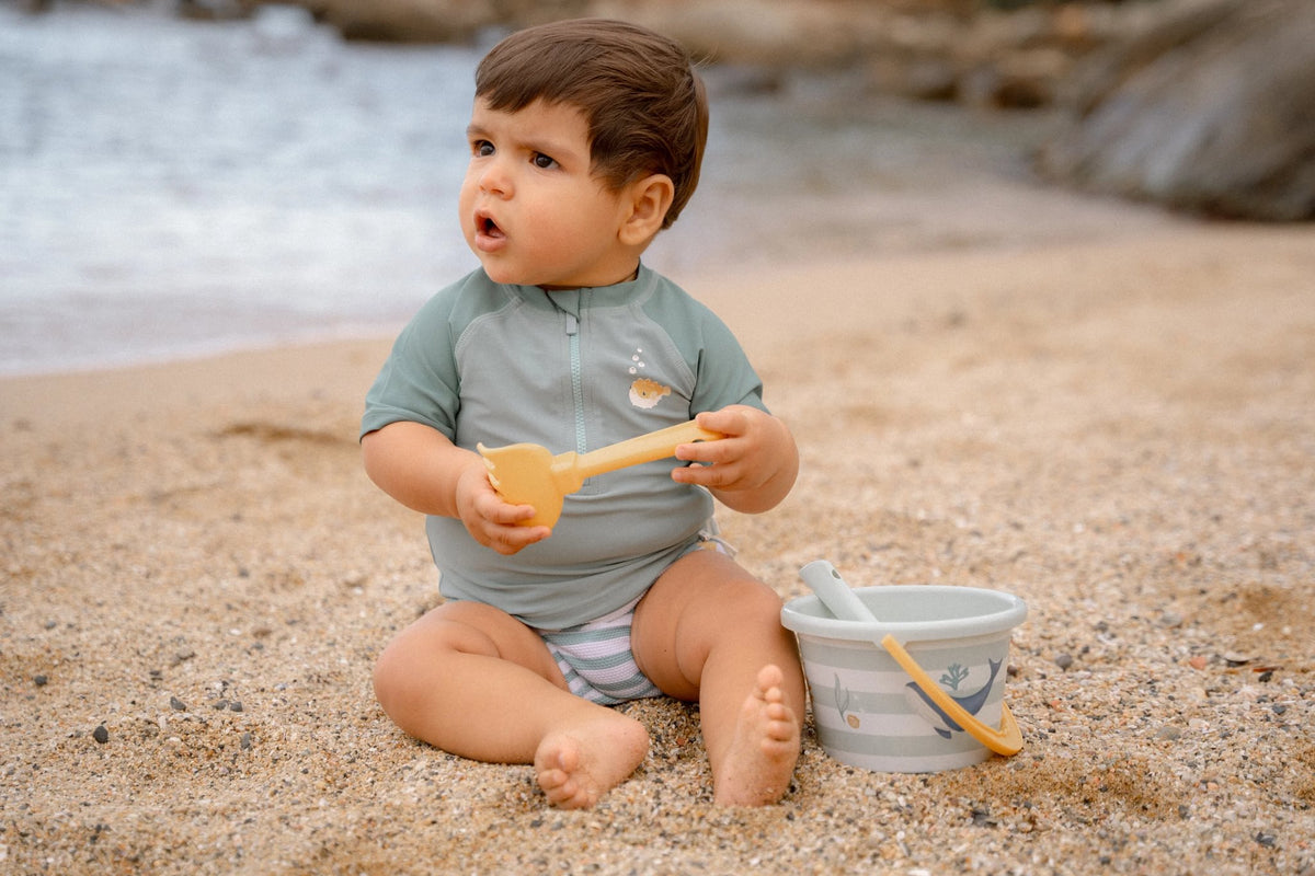 Rash Guard Short Sleeves - Seashells Surf Blue