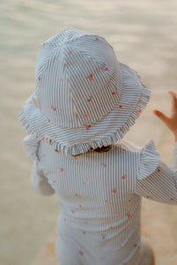 Reversible Sun Hat - Sunny Flowers Blue