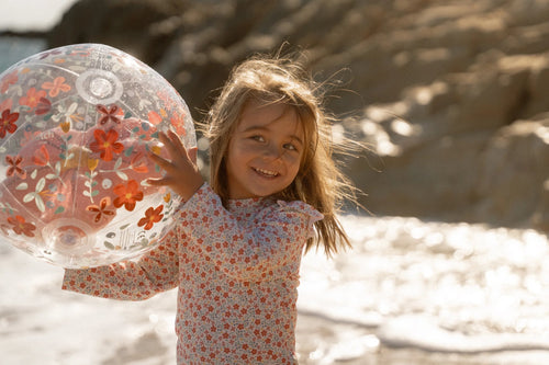 Pink Flowers Beachball 3D