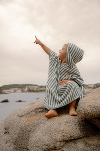 Beach Poncho - Seashells and Stripes