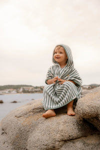 Beach Poncho - Seashells and Stripes