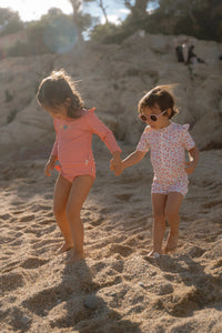 Swimsuit Short Sleeves - Sunny Flowers Multicolour