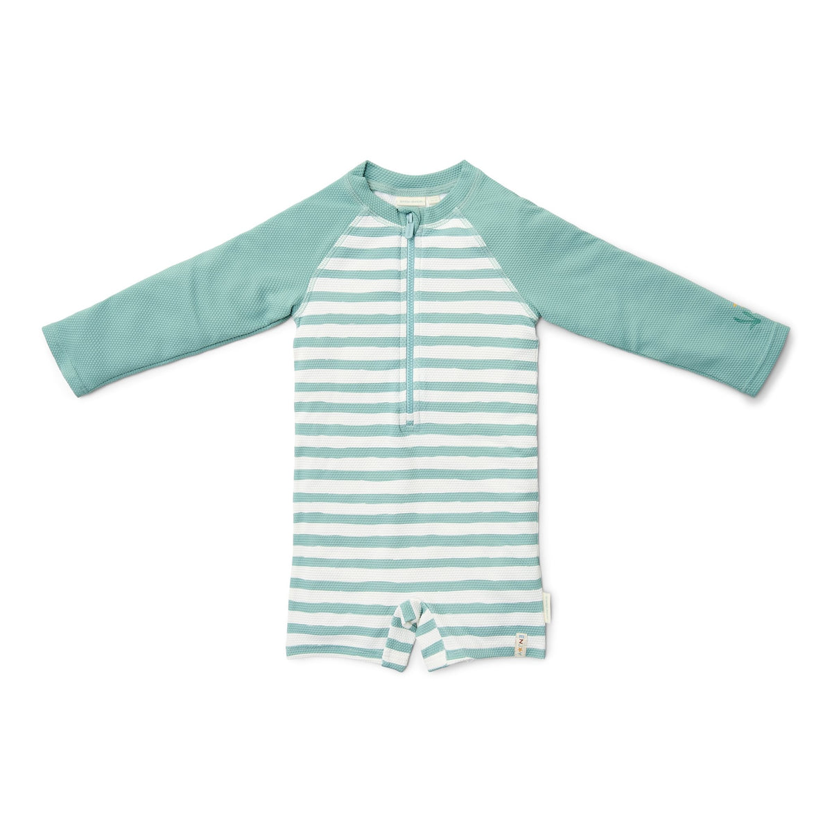 Swimsuit Long Sleeves - Stripes Surf Blue