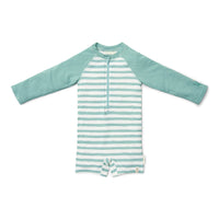 Swimsuit Long Sleeves - Stripes Surf Blue