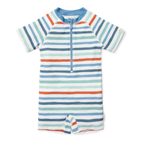 Swimsuit Short Sleeves - Stripes Multicolour