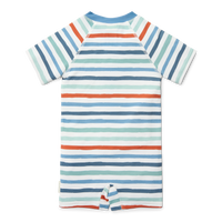 Swimsuit Short Sleeves - Stripes Multicolour