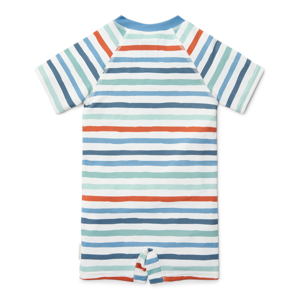 Swimsuit Short Sleeves - Stripes Multicolour