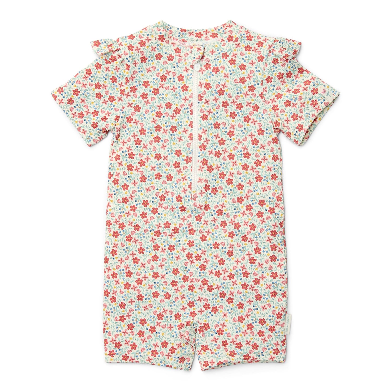 Swimsuit Short Sleeves - Sunny Flowers Multicolour