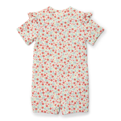 Swimsuit Short Sleeves - Sunny Flowers Multicolour