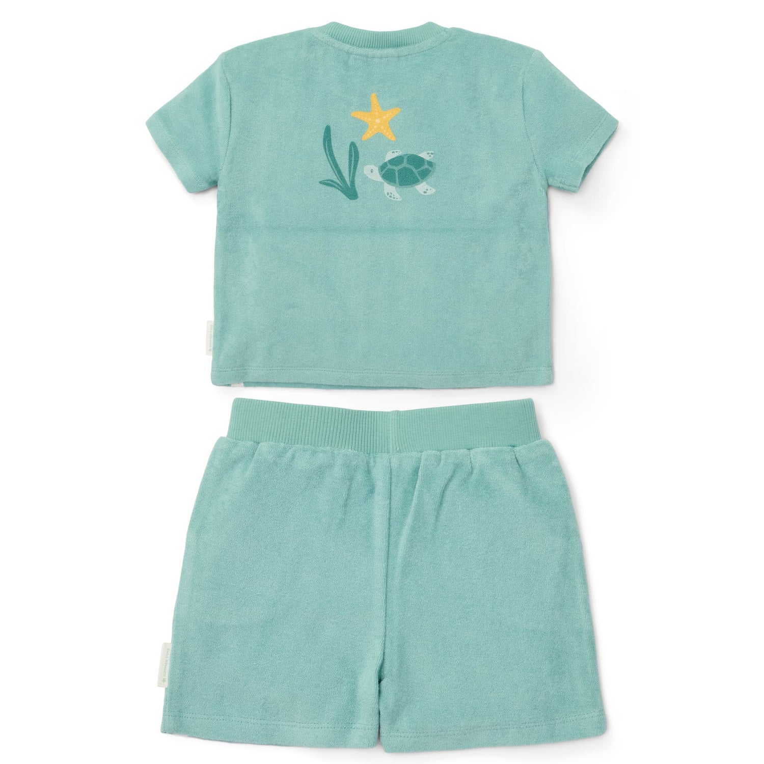 T-Shirt & Shorts Set - Seashells and Stripes Surf Blue