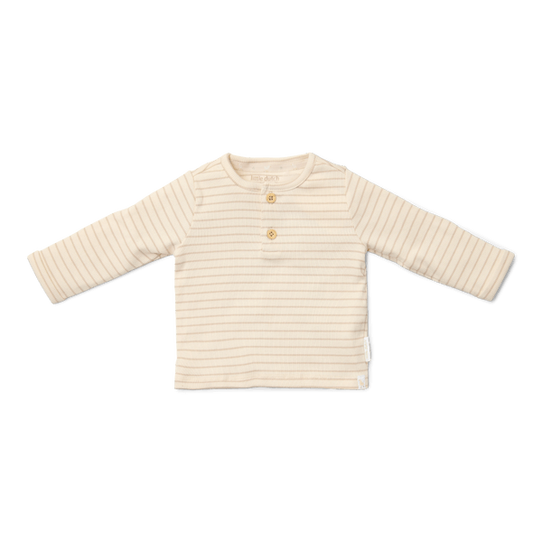 T-Shirt Long Sleeve Soft Beige Stripe | Newborn Naturals