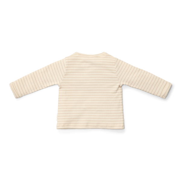 T-Shirt Long Sleeve Soft Beige Stripe | Newborn Naturals