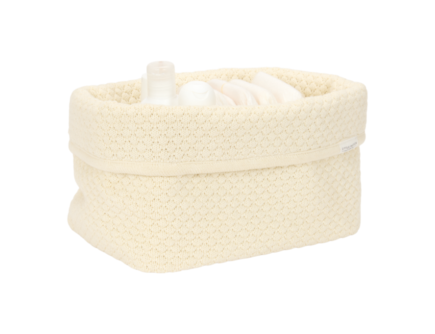 Knitted storage basket large Pure Soft White