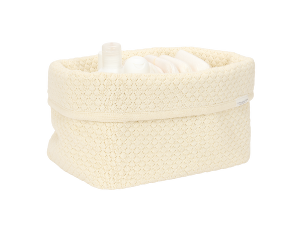 Knitted storage basket large Pure Soft White