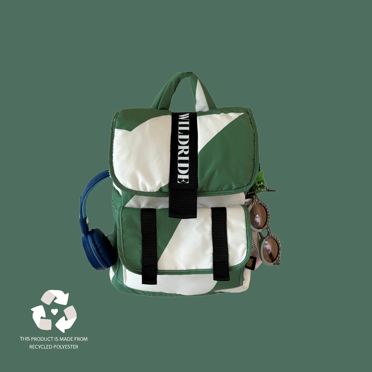 Recycled Kids Backpack | Green Graphic