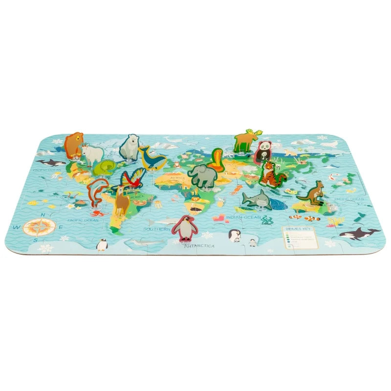 World Habitat Puzzle with 3D Animal Figures
