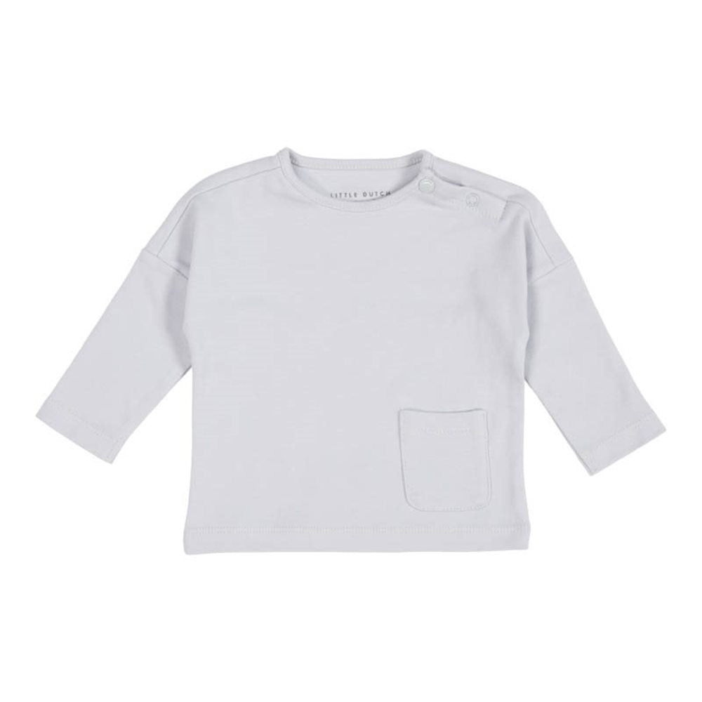 T-Shirt Long Sleeves with Pocket Soft Blue