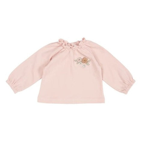 T-shirt Long Sleeves with Embroidery Soft Pink