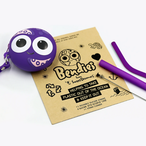 Otto Bendy Kids Silicone Reusable Straws - Purple