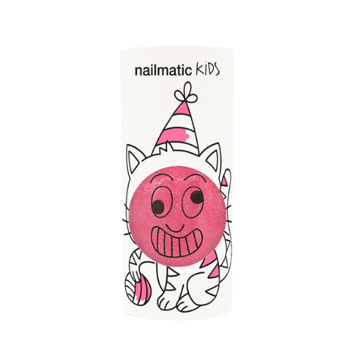 Water-based nail polish for kids - Kitty - candy pink glitter